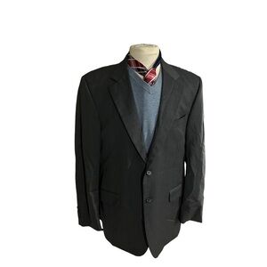 Vintage Austin Reid London Olive Green 2 Button Wool Suit Jacket Sz 44R USA Made